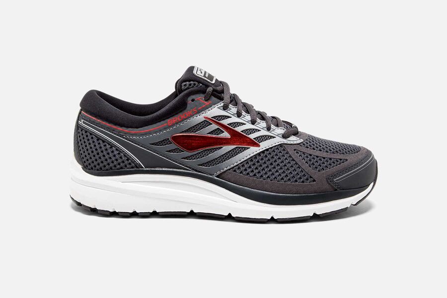 Brooks Addiction 13 Mens Australia - Road Running Shoes - Grey/Silver/Red (623-XLHZW)
